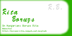 rita boruzs business card